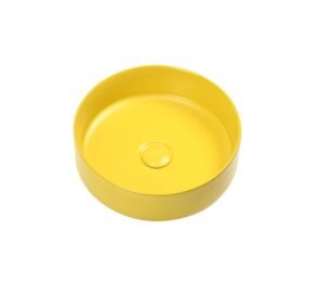 BACHA DE LOZA REDONDA AMARILLA - MEDIDAS 36,5CM*36,5CM*12CM